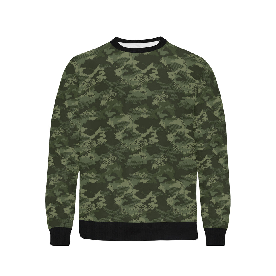 Digital Green camouflage pattern Men's Crew Neck Sweatshirt