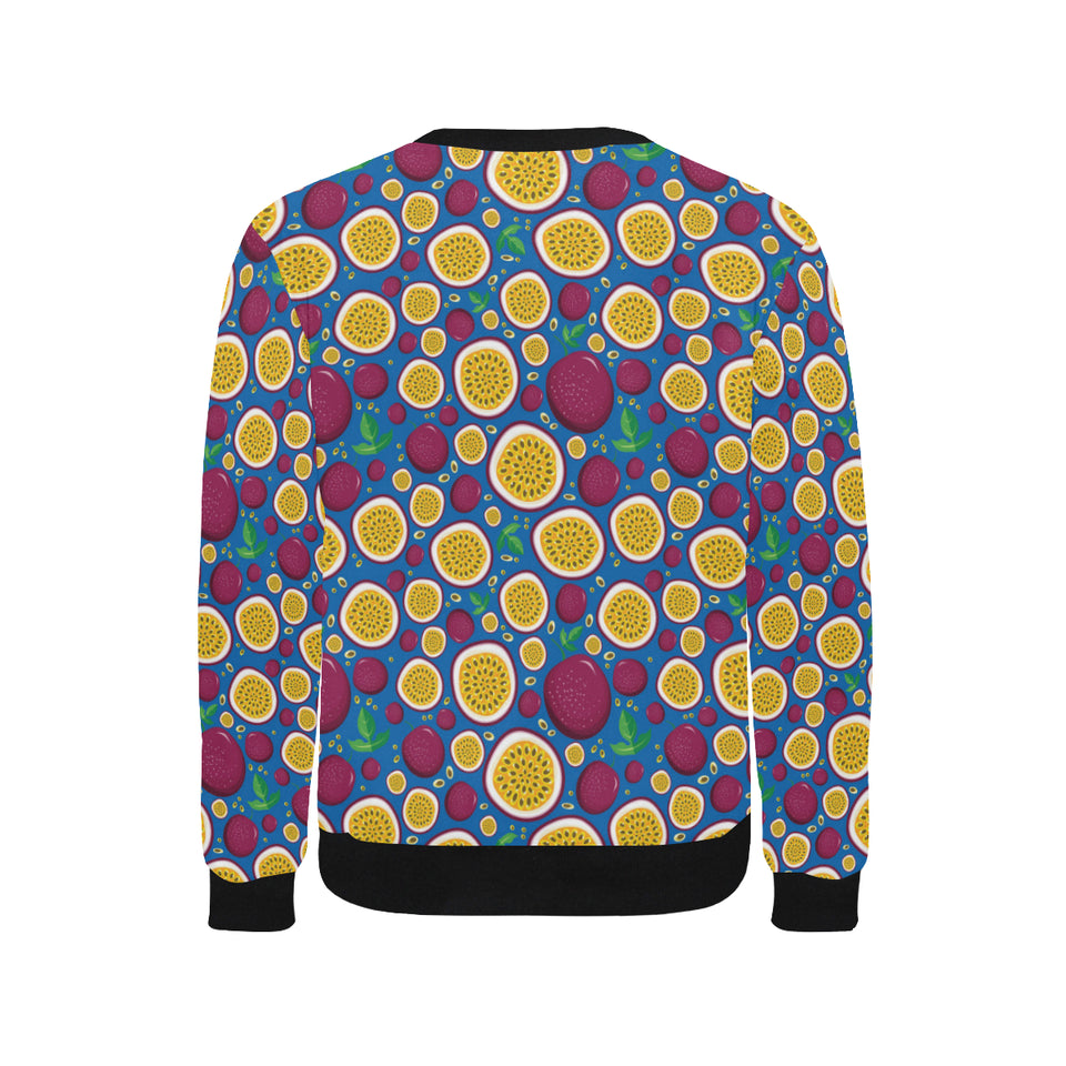 Passion fruit blue background Men's Crew Neck Sweatshirt