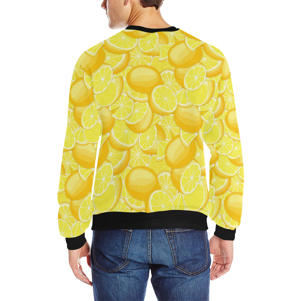 lemon pattern Men's Crew Neck Sweatshirt