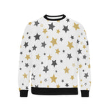 hand drawn gold black star pattern Men's Crew Neck Sweatshirt