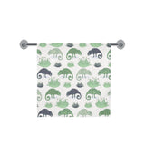 Chameleon lizard succulent plant pattern Bath Towel