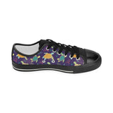 Colorful sea turtle pattern Kids' Boys' Girls' Low Top Canvas Shoes Black