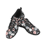 white swan blooming flower pattern Women's Sneaker Shoes