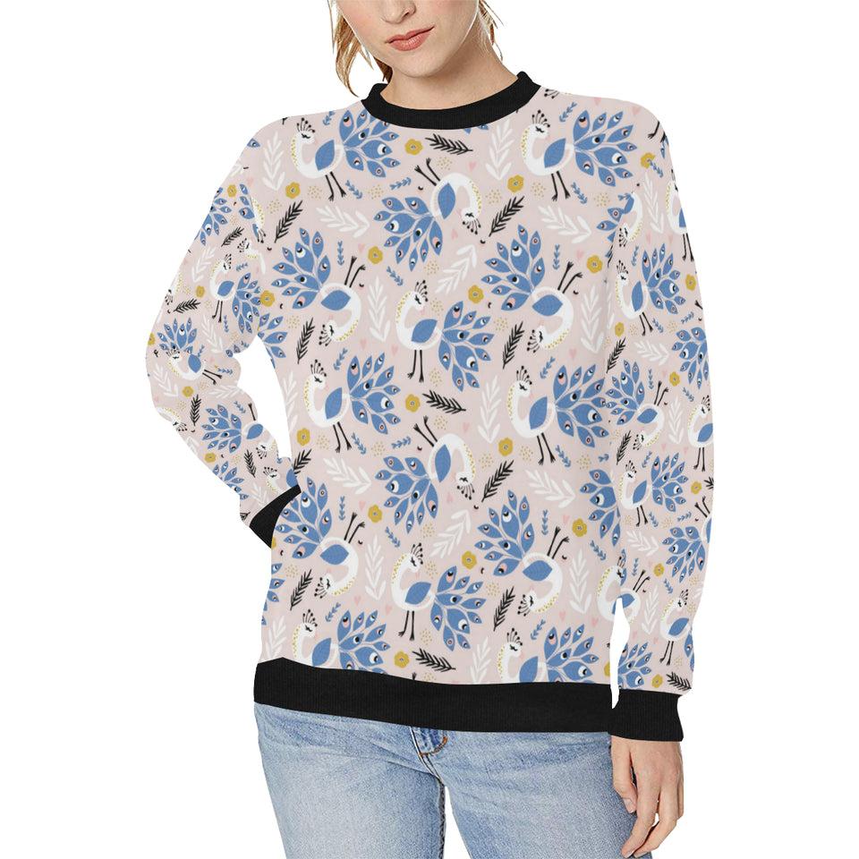 Cute peacock pattern Women's Crew Neck Sweatshirt