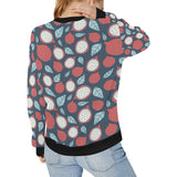 dragon fruits dark blue background Women's Crew Neck Sweatshirt