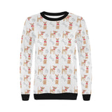 Chihuahua bone paw pattern Women's Crew Neck Sweatshirt