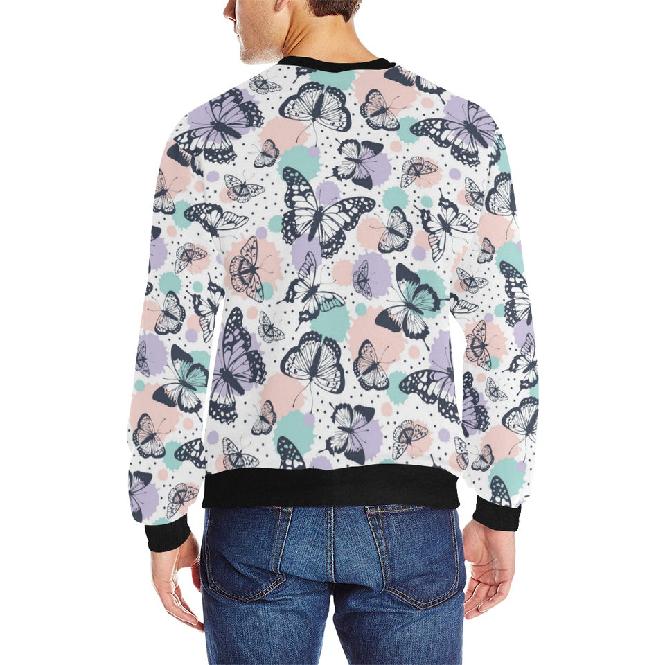 Butterfly pattern Men's Crew Neck Sweatshirt
