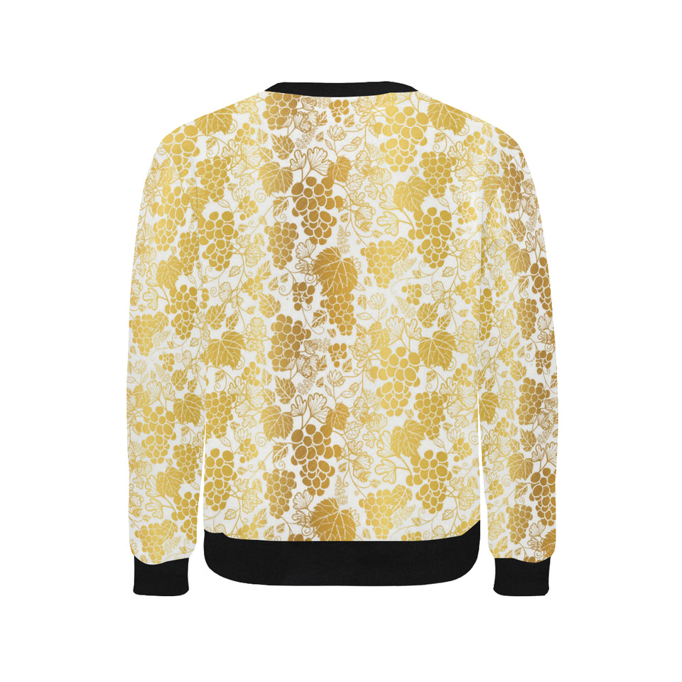 Gold grape pattern Men's Crew Neck Sweatshirt