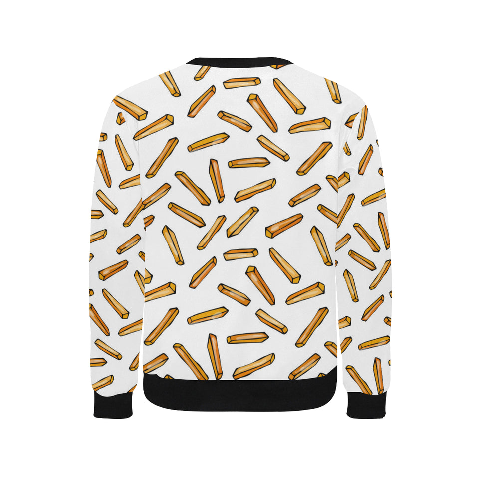 French fries potato pattern Men's Crew Neck Sweatshirt