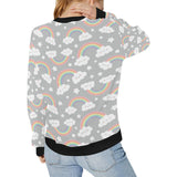 Cute rainbow clound star pattern Women's Crew Neck Sweatshirt