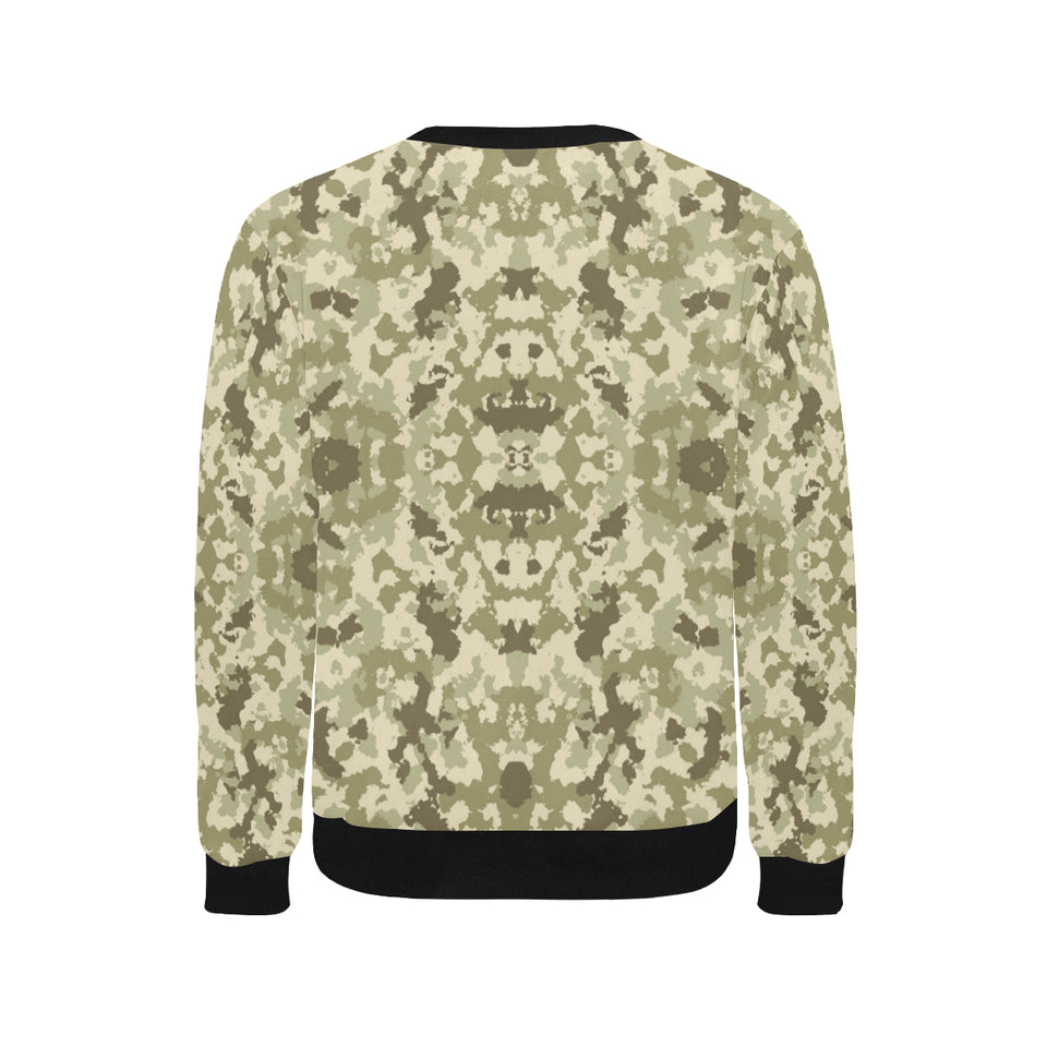 Light Green camouflage pattern Men's Crew Neck Sweatshirt