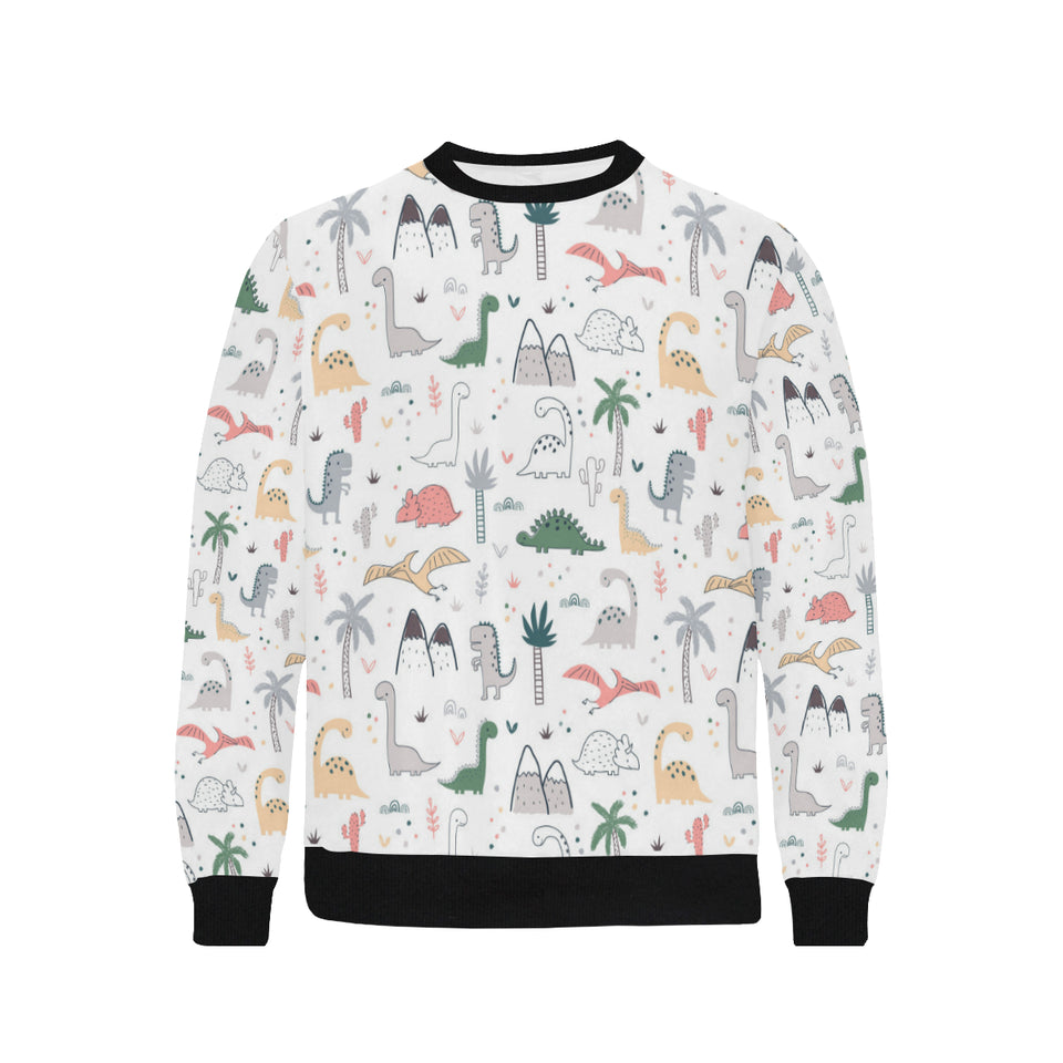 Cute cartoon dinosaurs tree pattern Men's Crew Neck Sweatshirt