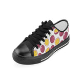 Passion fruit design pattern Kids' Boys' Girls' Low Top Canvas Shoes Black