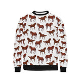Horses running pattern background Men's Crew Neck Sweatshirt