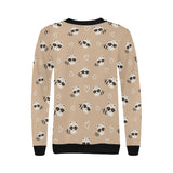Cute raccoon heart pattern Women's Crew Neck Sweatshirt