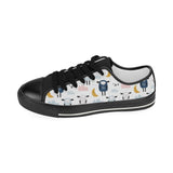 Cute sleeping sheep moon cloud pattern Kids' Boys' Girls' Low Top Canvas Shoes Black