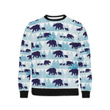polar bear winter snow pattern Men's Crew Neck Sweatshirt