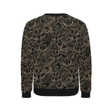 luxurious gold lotus waterlily black background Men's Crew Neck Sweatshirt