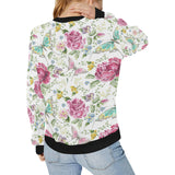 Hand drawn butterfly rose Women's Crew Neck Sweatshirt