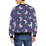 Colorful butterfly flower pattern.eps Men's Crew Neck Sweatshirt