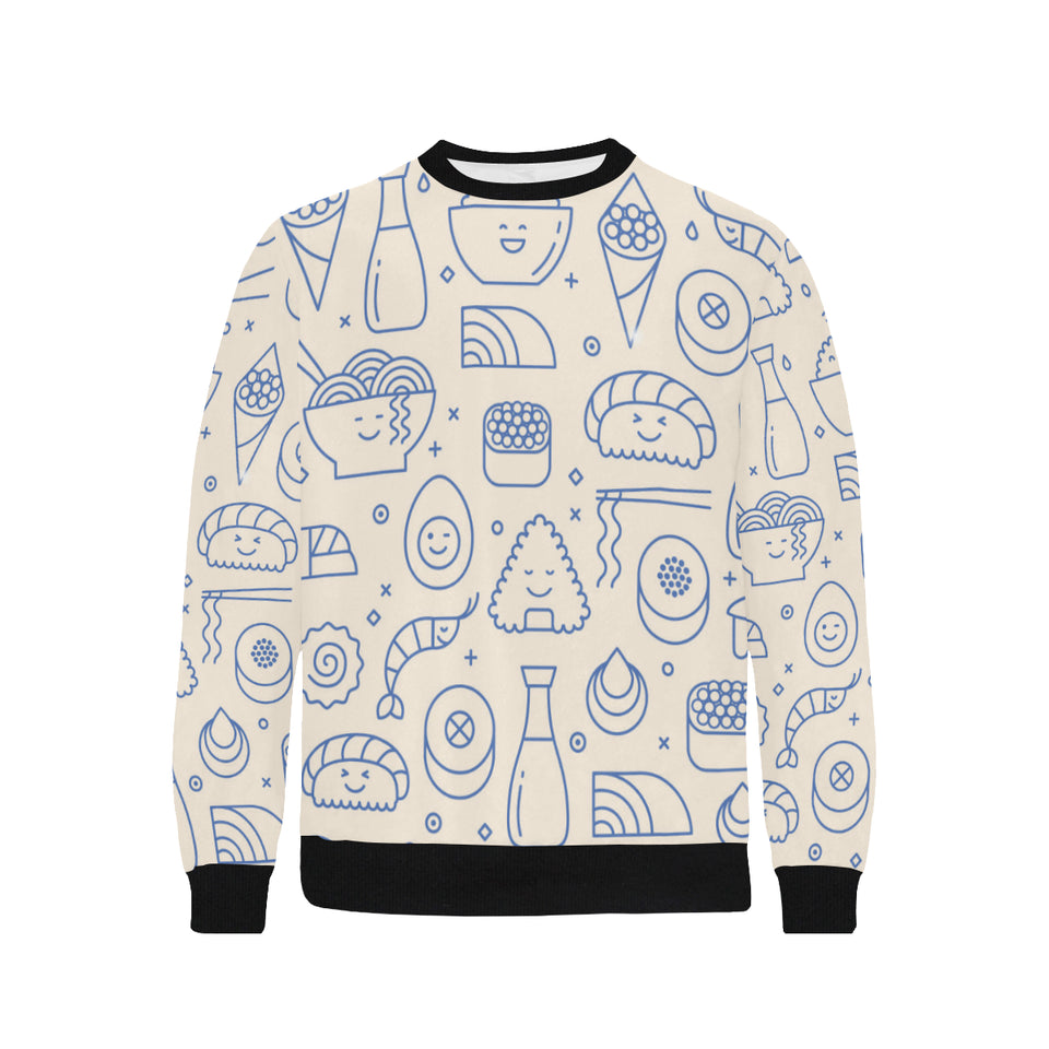Cute sushi icon pattern Men's Crew Neck Sweatshirt