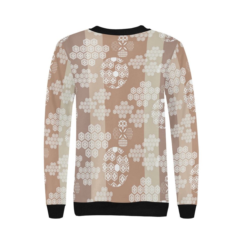 Beautiful hexagon japanese  pattern Women's Crew Neck Sweatshirt
