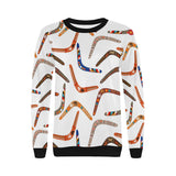 Boomerang Australian aboriginal ornament pattern Women's Crew Neck Sweatshirt