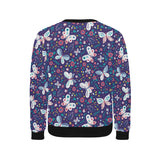 Colorful butterfly flower pattern.eps Men's Crew Neck Sweatshirt