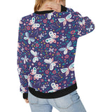 Colorful butterfly flower pattern.eps Women's Crew Neck Sweatshirt