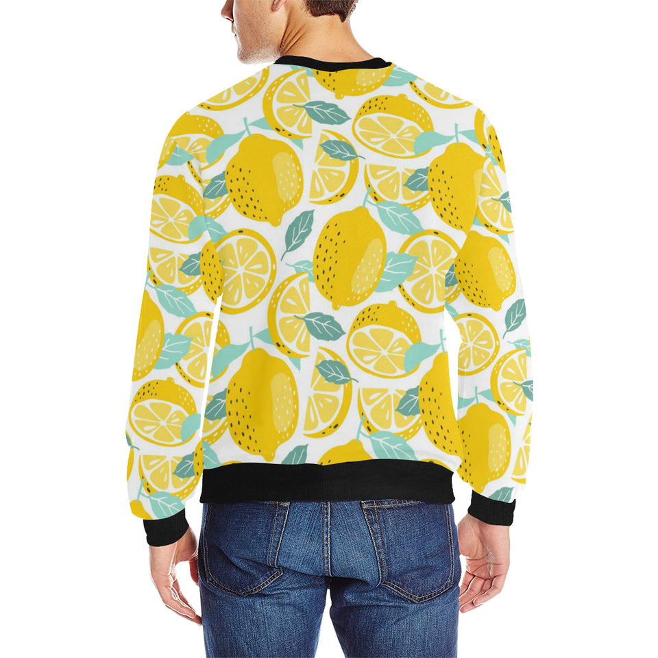 lemon design pattern Men's Crew Neck Sweatshirt