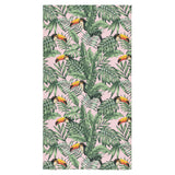 Toucan tropical green jungle palm pattern Bath Towel