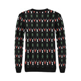 Deer Christmas new year pattern argyle Women's Crew Neck Sweatshirt