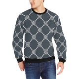 nautical steering wheel rope pattern Men's Crew Neck Sweatshirt
