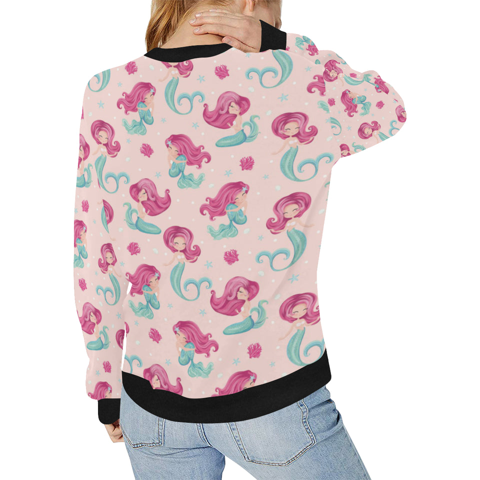 Cute little mermaid pattern Women's Crew Neck Sweatshirt