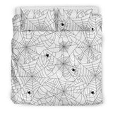 Spider Web Cobweb Pattern White Background Bedding Set