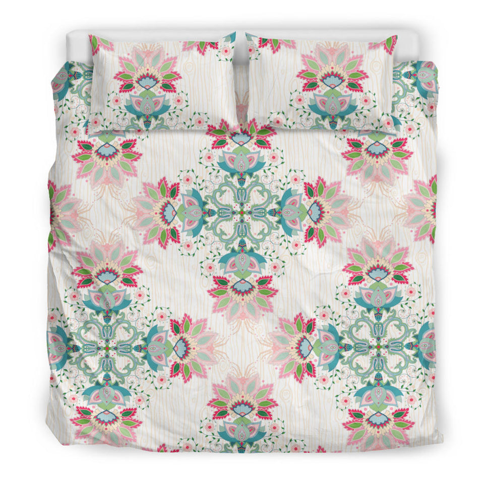Square Floral Indian Flower Pattern Bedding Set