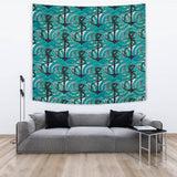 Anchor Nautical Green Background Wall Tapestry