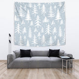 Christmas Tree Winter Forest Pattern Wall Tapestry