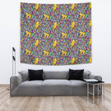Cute Yellow Monkey Leaves Pattern Wall Tapestry