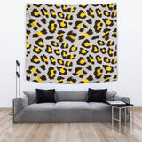 Gray Leopard Print Pattern Wall Tapestry