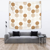 Gold Texture Mushroom Pattern Wall Tapestry