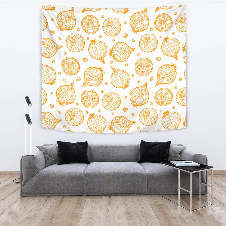 Hand Drawn Onion Pattern Wall Tapestry