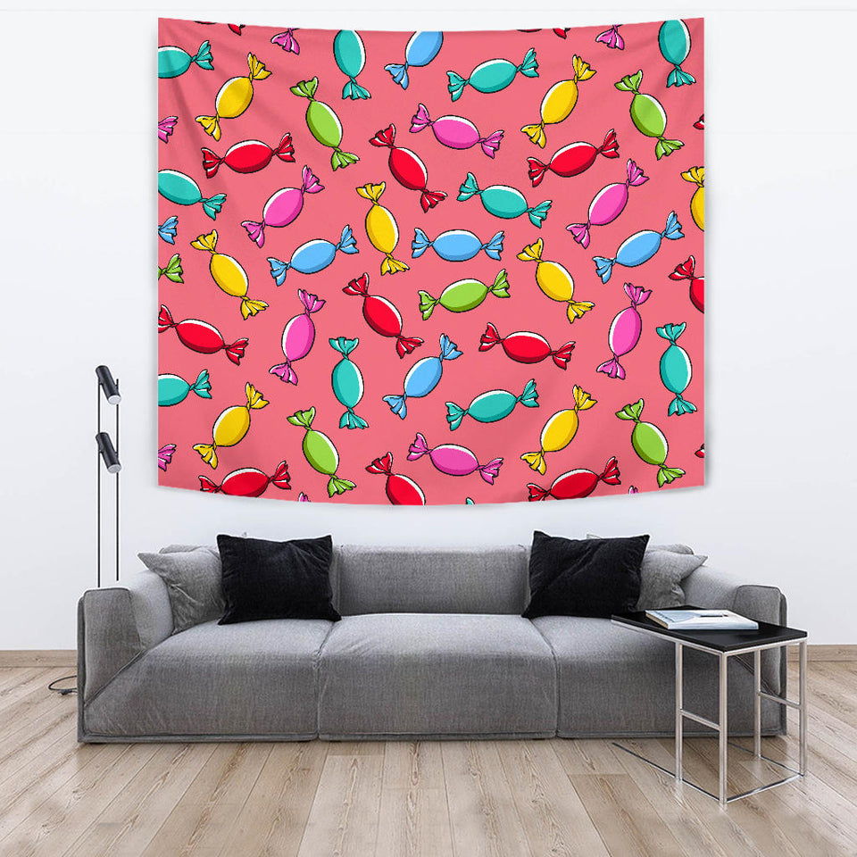 Colorful Wrapped Candy Pattern Wall Tapestry