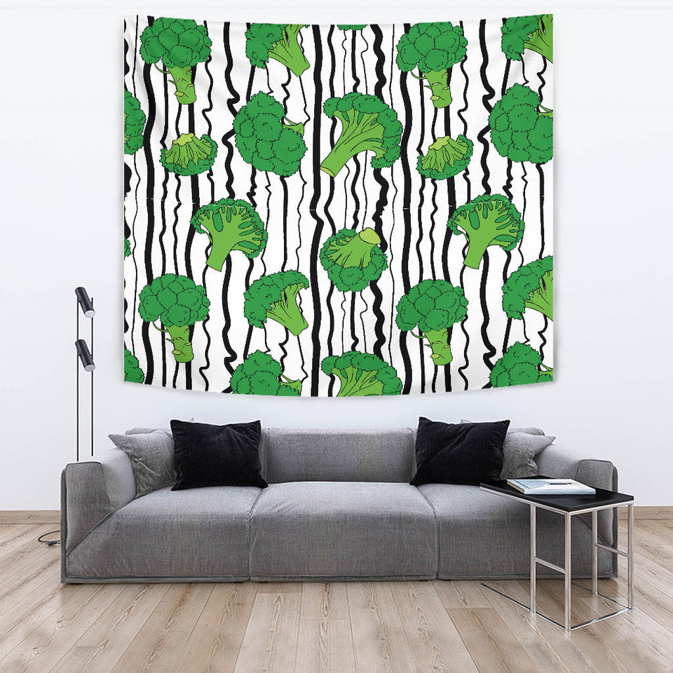 Cool Broccoli Pattern Wall Tapestry