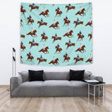 Horses Running Horses Rider Pattern Wall Tapestry