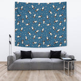 Cute Boston Terrier Dog Spattern Wall Tapestry