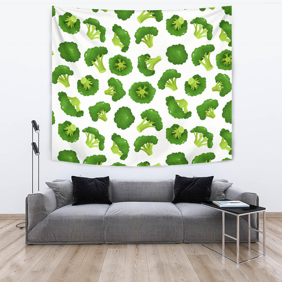 Cute Broccoli Pattern Wall Tapestry