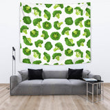 Cute Broccoli Pattern Wall Tapestry