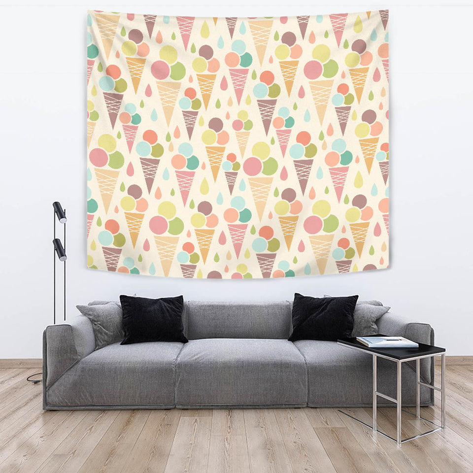 Ice Cream Cone Pattern Wall Tapestry