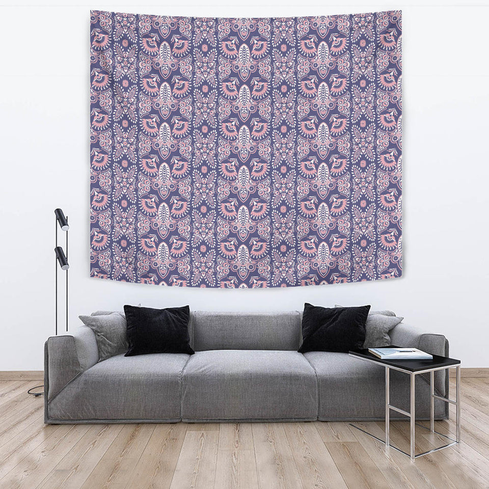 Indian Batik Style Pattern Wall Tapestry